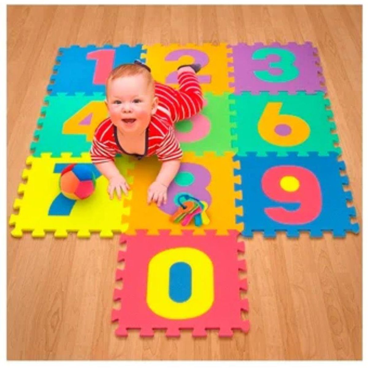 OEM - Pisos alfombra de goma 10 piezas 30cm números