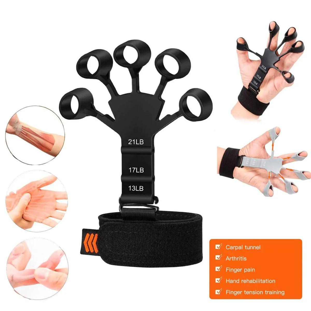 GENERICO - 2 Ejercitador de Dedos Silicona