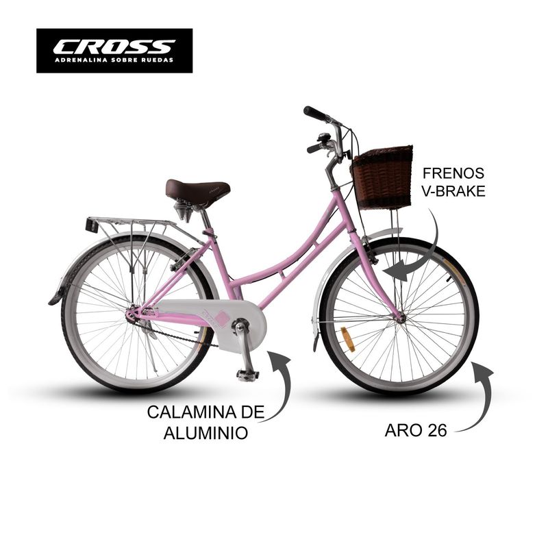 CROSSBIKE - Bicicleta Crossbike Aro 26 City 26c202 Rosada