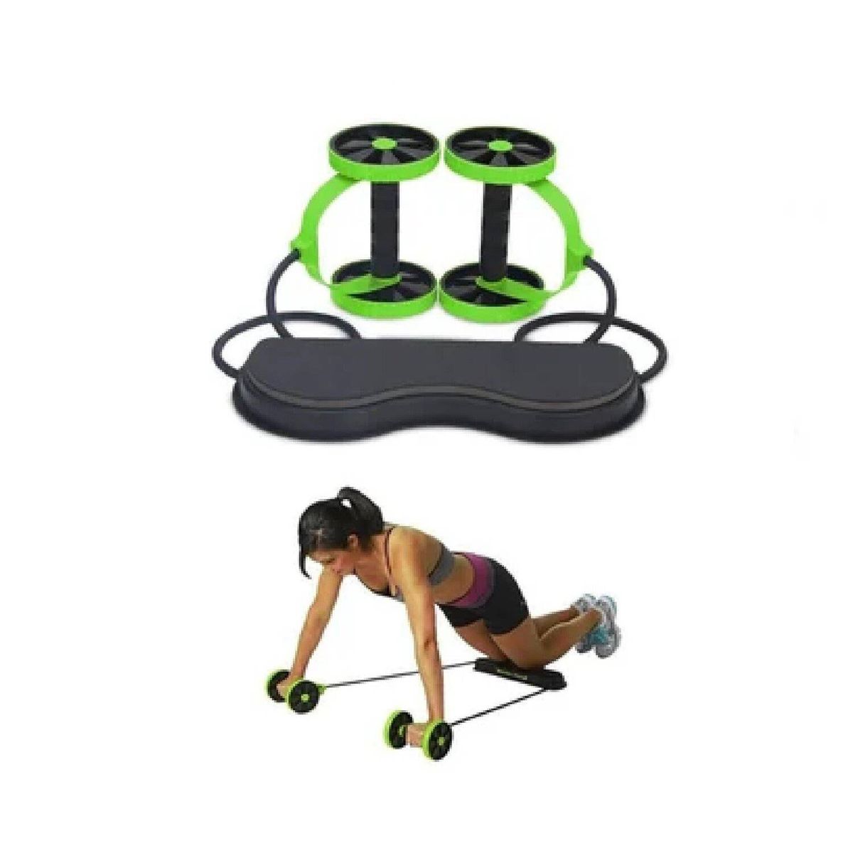 GENERICO - Combo rueda abdominal plancha push up dinámica