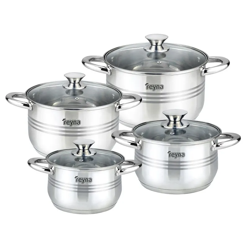 Reyna - Juego ollas de acero Professional Plus 8 piezas