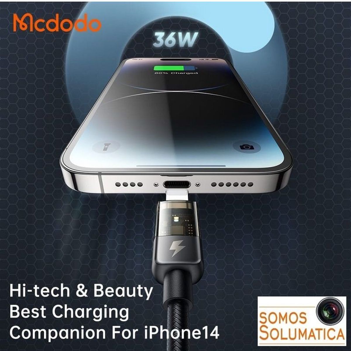 MCDODO - Cable Tipo C - Lightning 36w - Carga Inteligente Autoapagado