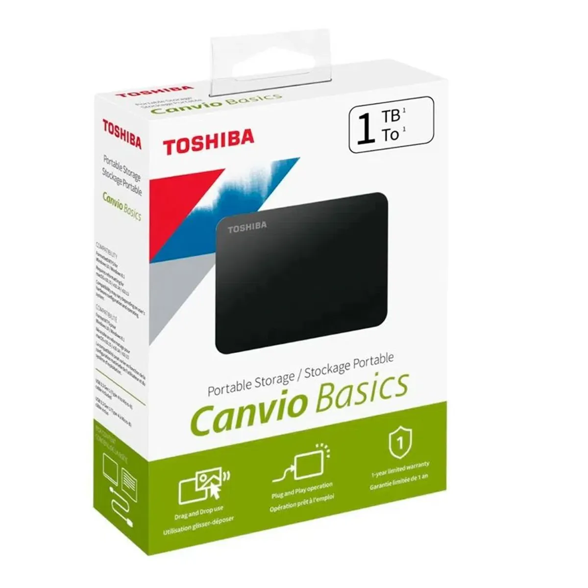 TOSHIBA - DISCO EXTERNO 1TB TOSHIBA CANVIO BASIC 1 TB - DISCO PORTATIL