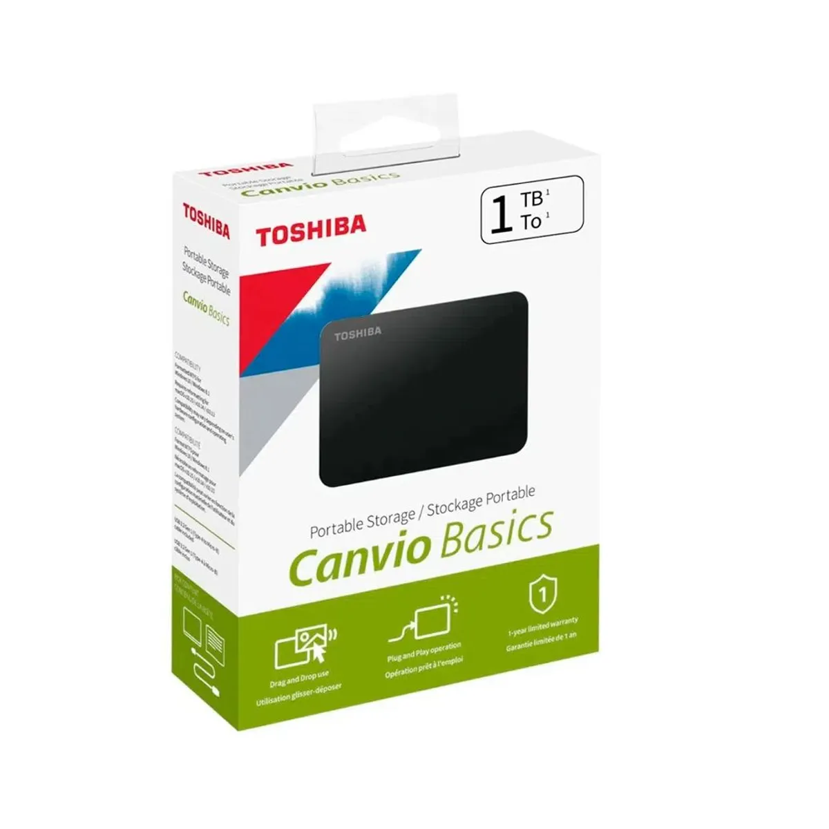 TOSHIBA - DISCO EXTERNO 1TB TOSHIBA CANVIO BASIC 1 TB - DISCO PORTATIL