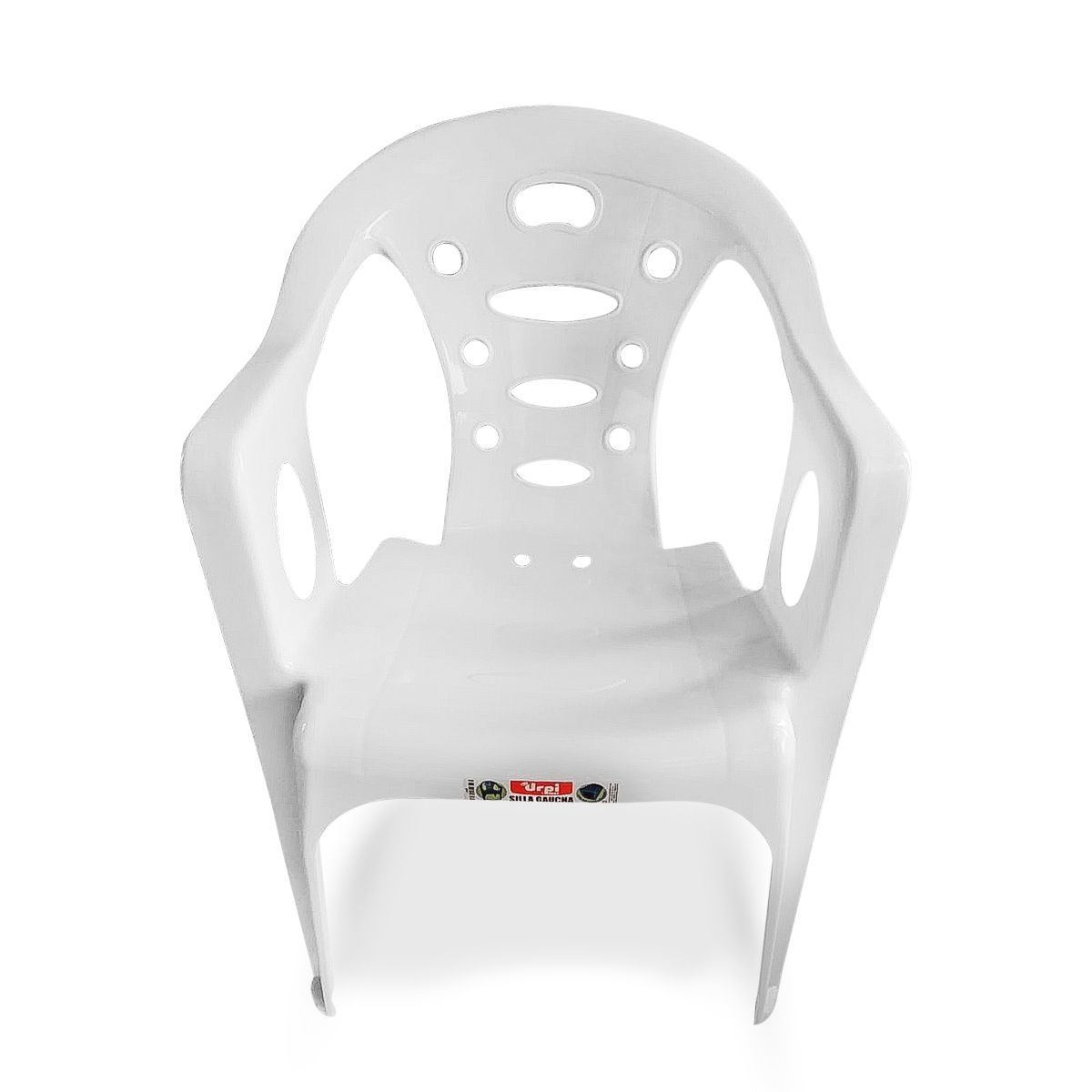 GRETAIL - Silla De Plástico Con Brazos Blanca Antideslizante