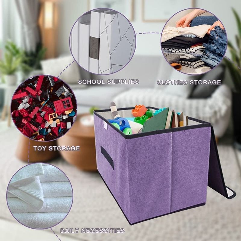 GENERICO - Caja de Almacenamiento Plegable a Prueba de Polvo para Ropa Color Lila