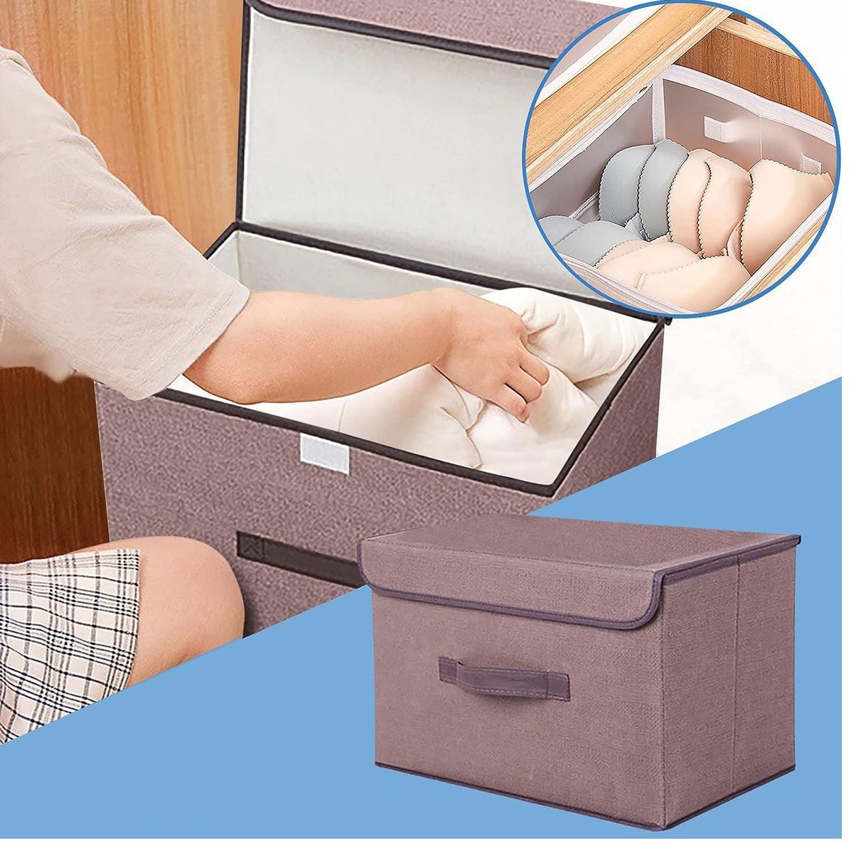 GENERICO - Caja de Almacenamiento Plegable a Prueba de Polvo Color Marron