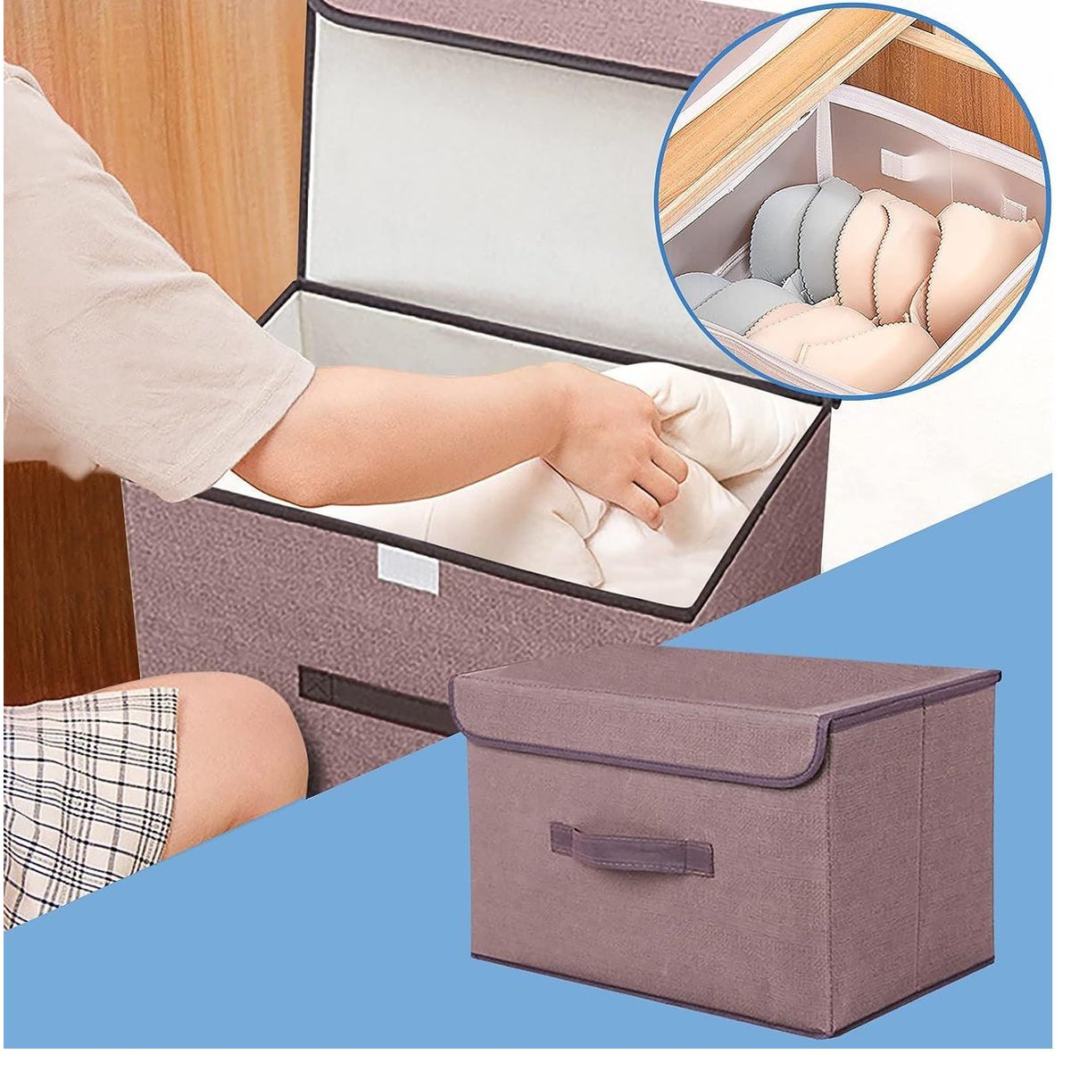 GENERICO - Caja de Almacenamiento Plegable a Prueba de Polvo Color Marron