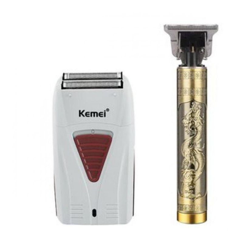 KEMEI - Combo rasuradora shaver kemei 3382 + patillera trimmer dragón