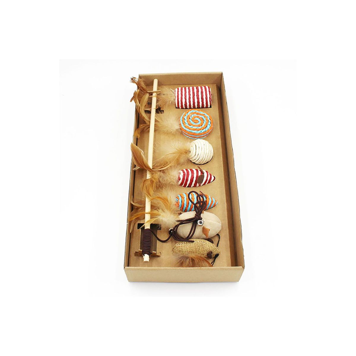 QUE PATAS PET SHOP - Pack de 7 juguetes para gatos