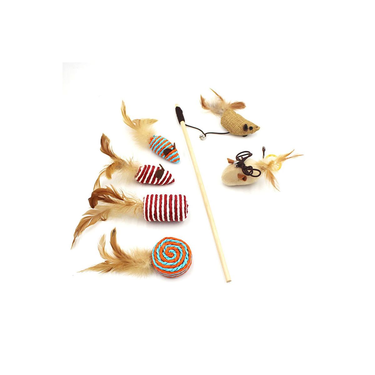 QUE PATAS PET SHOP - Pack de 7 juguetes para gatos