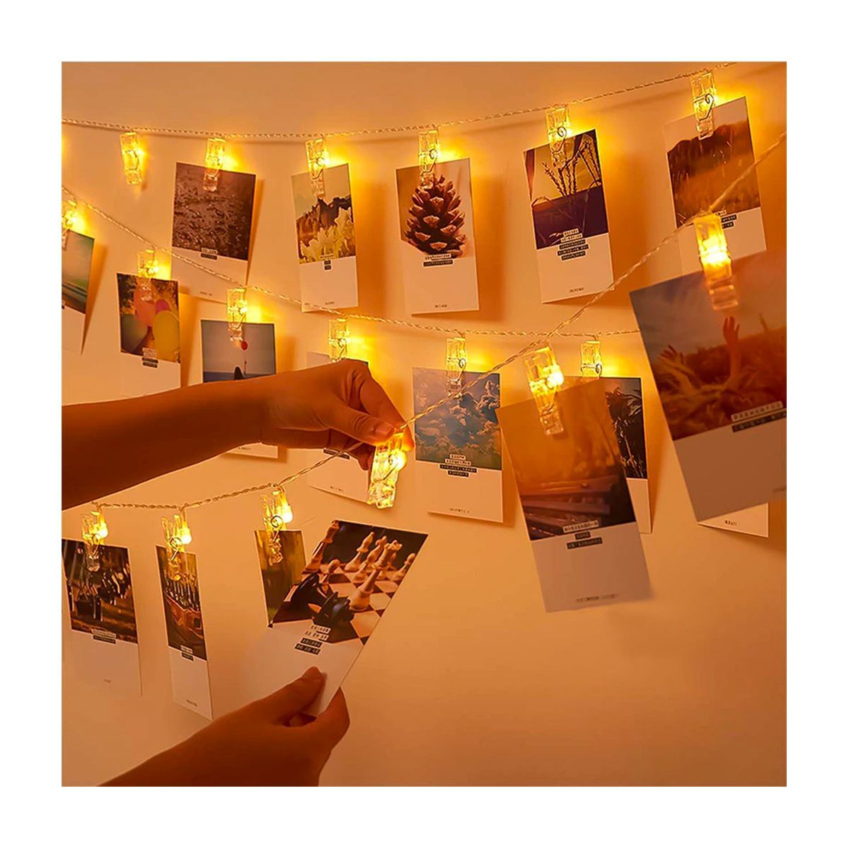 GRETAIL - Luces Led Con Ganchos Adorno Decoración Para Fotos Notas Por 2 Metros