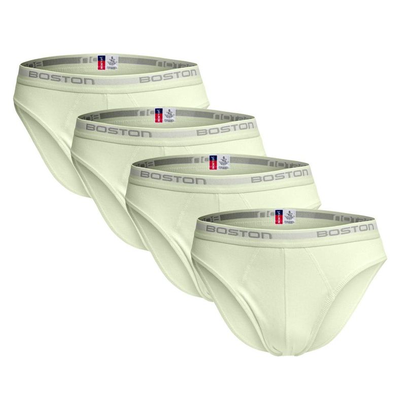 BOSTON - Pack x4 Trusas Boston Hombre Bikini Crema