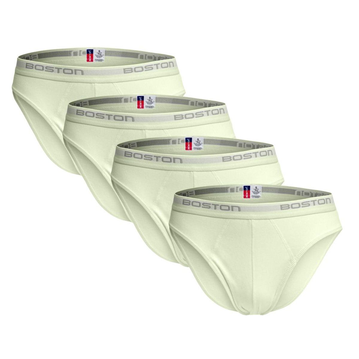 BOSTON - Pack x4 Trusas Boston Hombre Bikini Crema