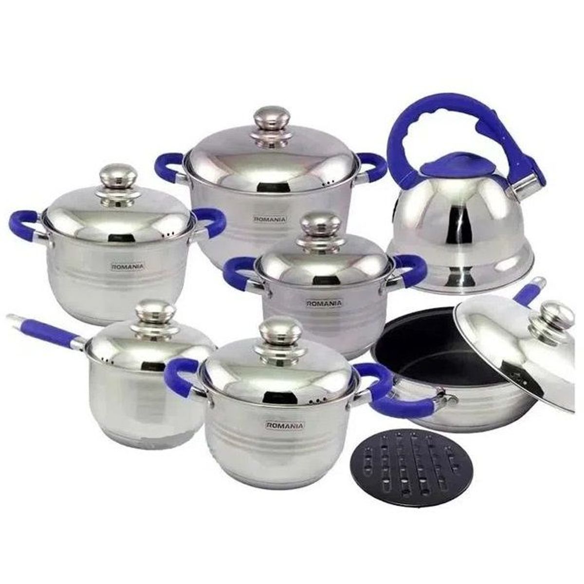 GENERICO - Juego de ollas  acero inoxidable 13 pzas