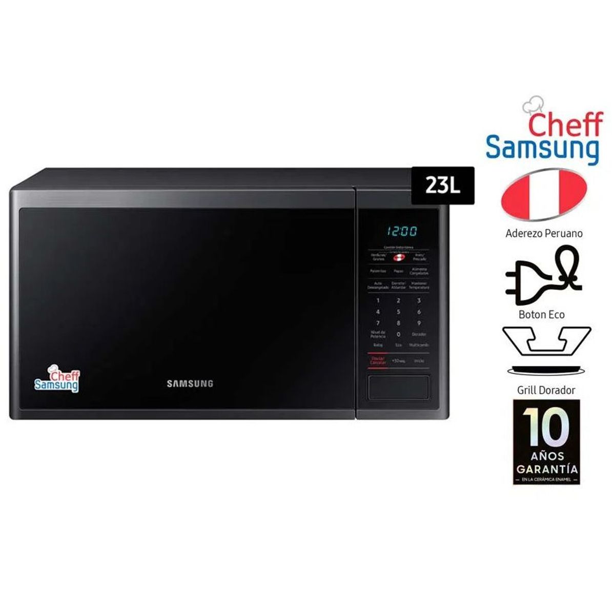 SAMSUNG - Horno Microondas MG23J5133AG con Dorador