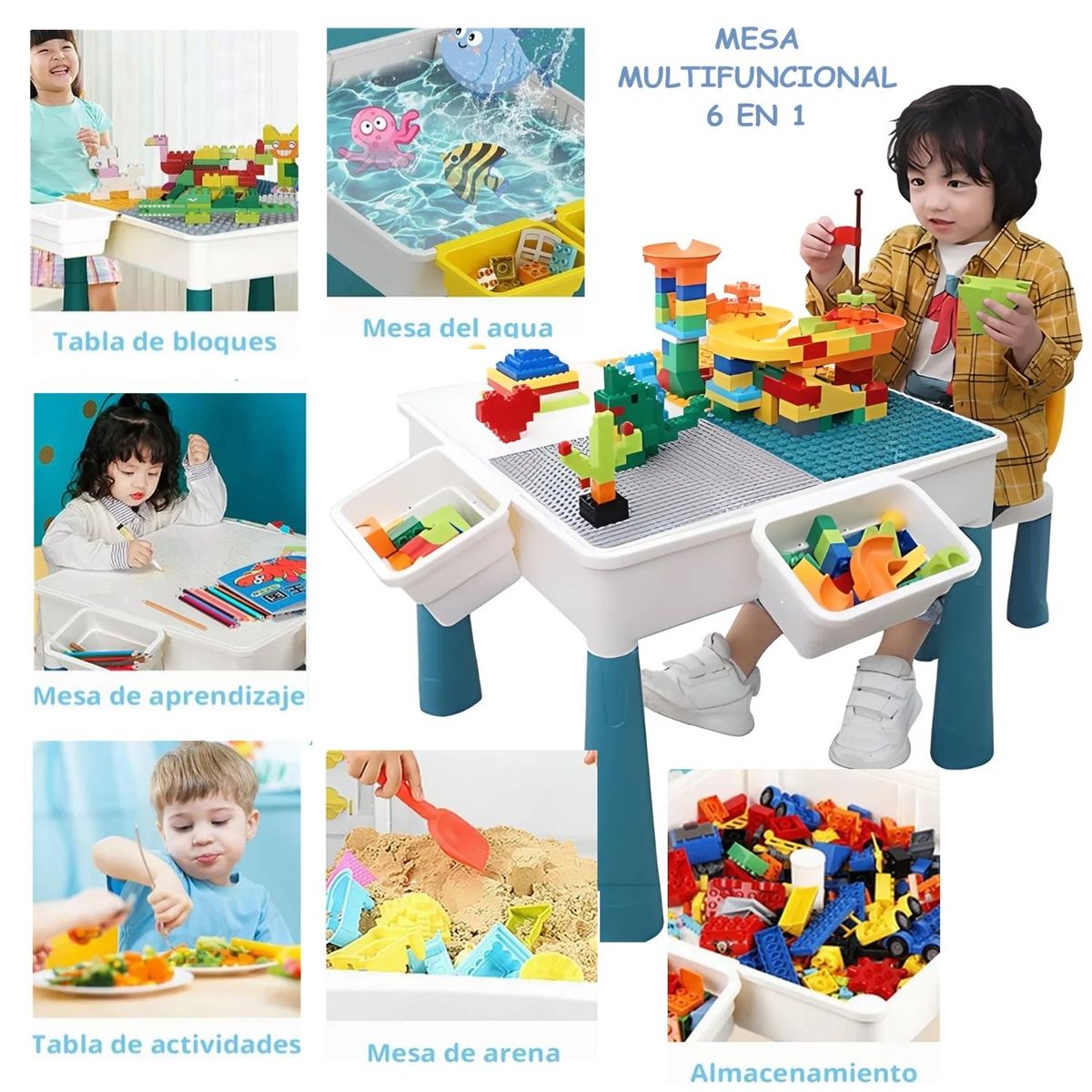 GENERICO - Mesa de bloques de construcción didácticos