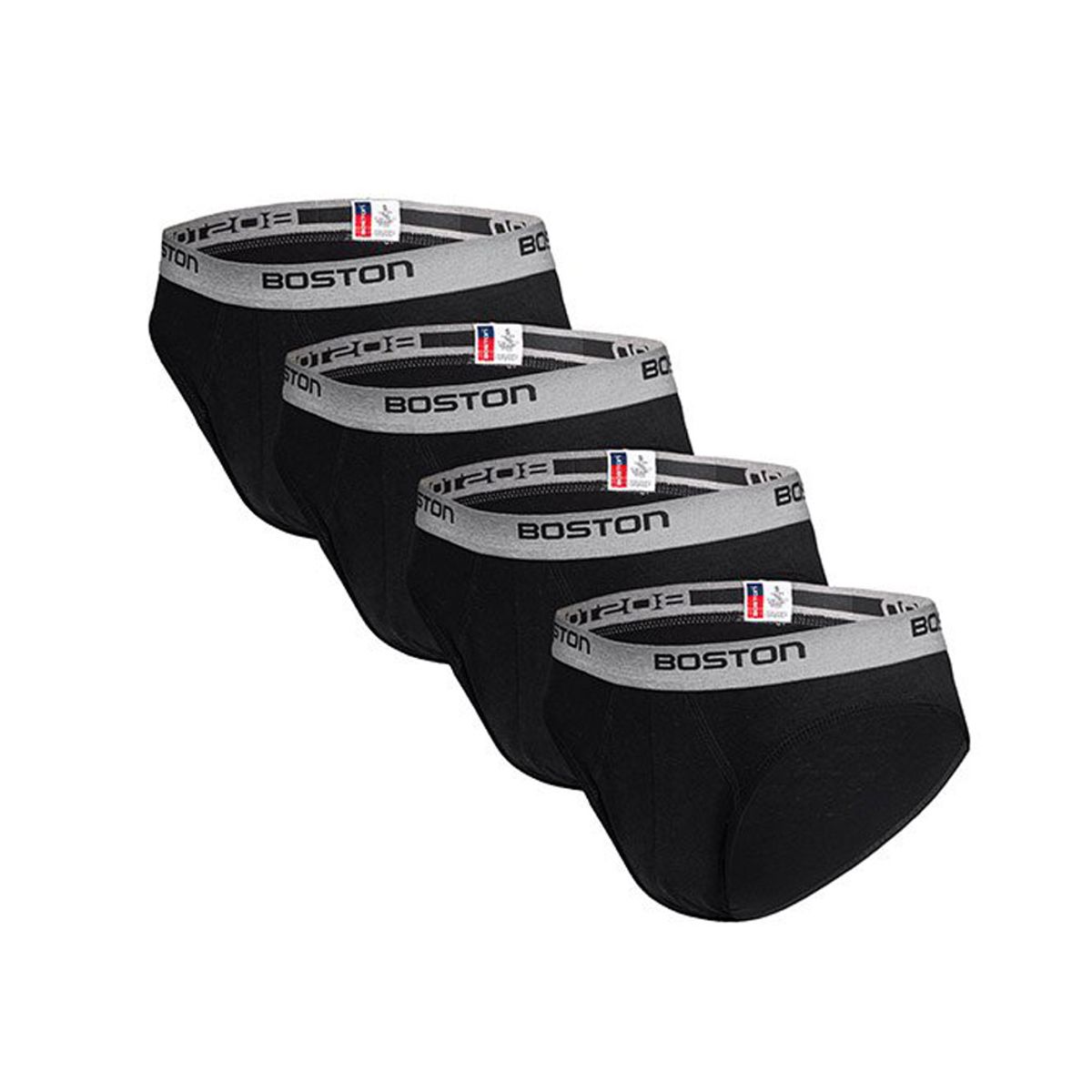 BOSTON - Pack x4 Trusas Boston Hombre Bikini Negro