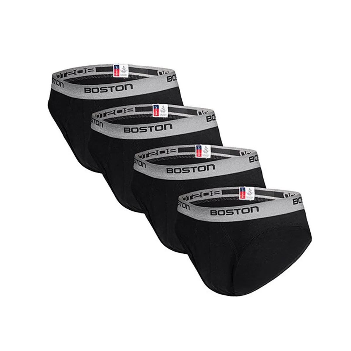 BOSTON - Pack x4 Trusas Boston Hombre Bikini Negro