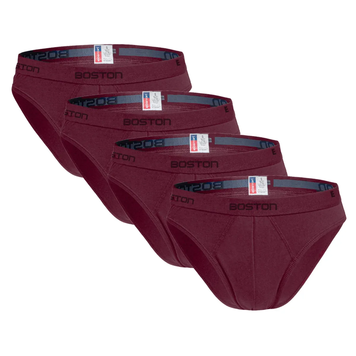 BOSTON - Pack x4 Trusas Boston Hombre Bikini Vino