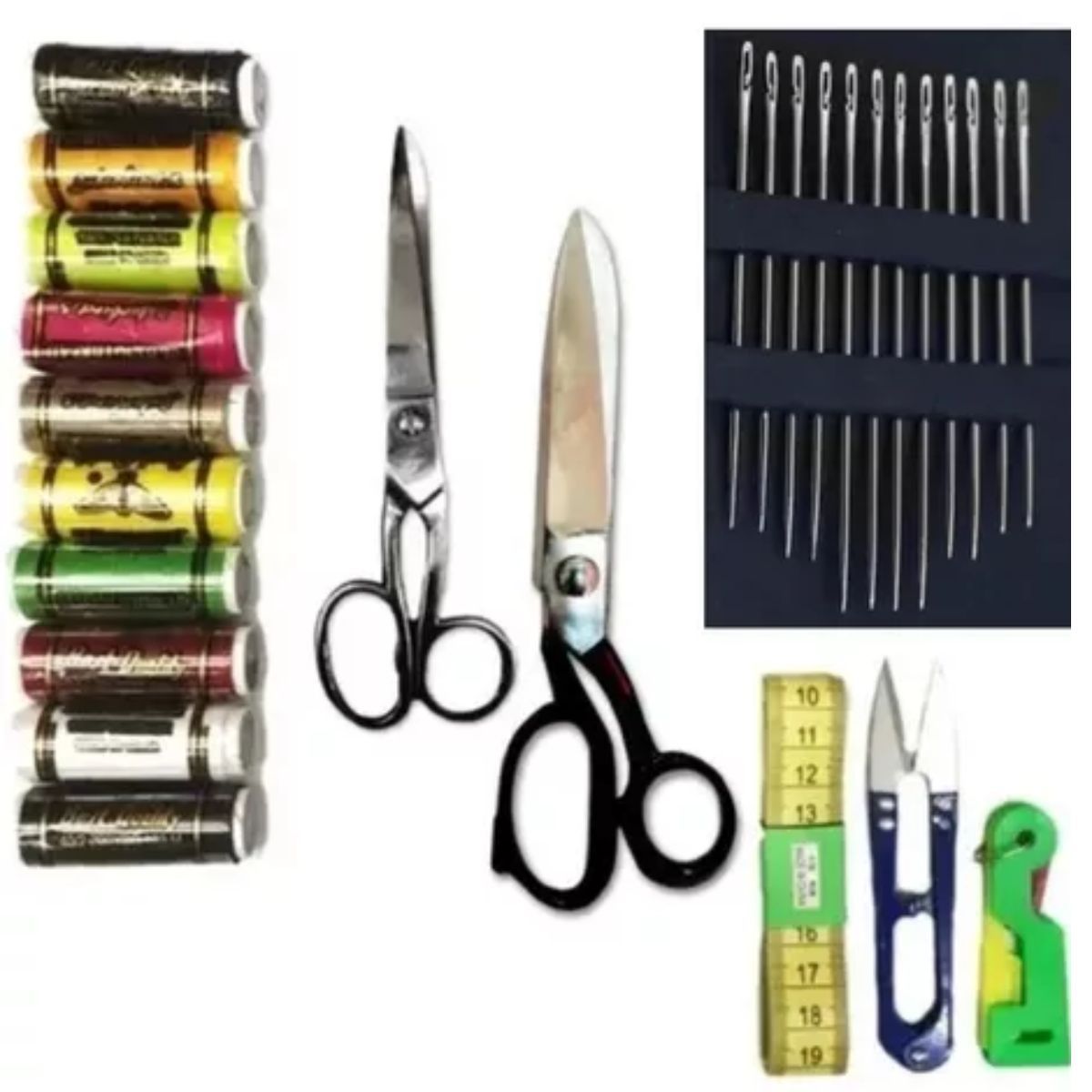 GENERICO - Tijera de Costura y Sastre Enhebrador Hilos Agujas Piquetera