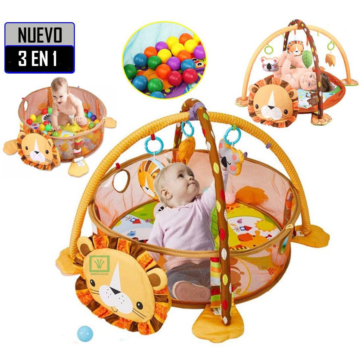 IDEAL - Gimnasio de Bebe Didáctico 3 en 1 con Pelotas