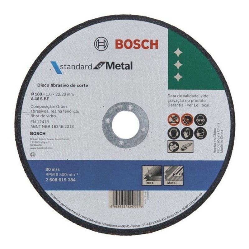 BOSCH - Disco de Corte 7 180mm p Metal Bosch 2608619384-000