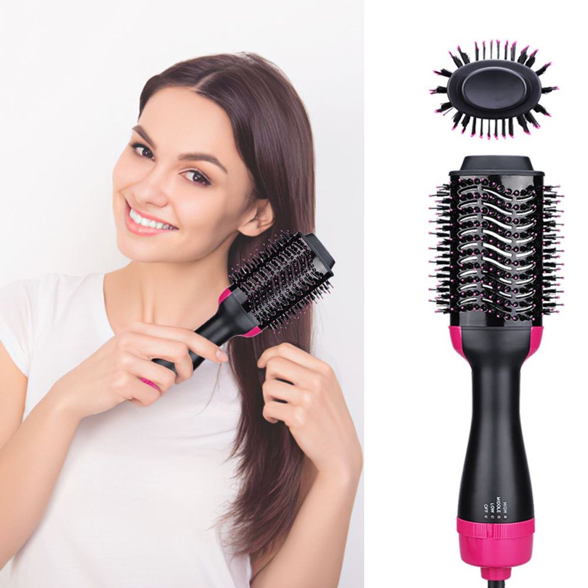 GENERICO - Peine Cepillo Secador 3 en 1 para Cabello Seca y Alisa Anti Frizz