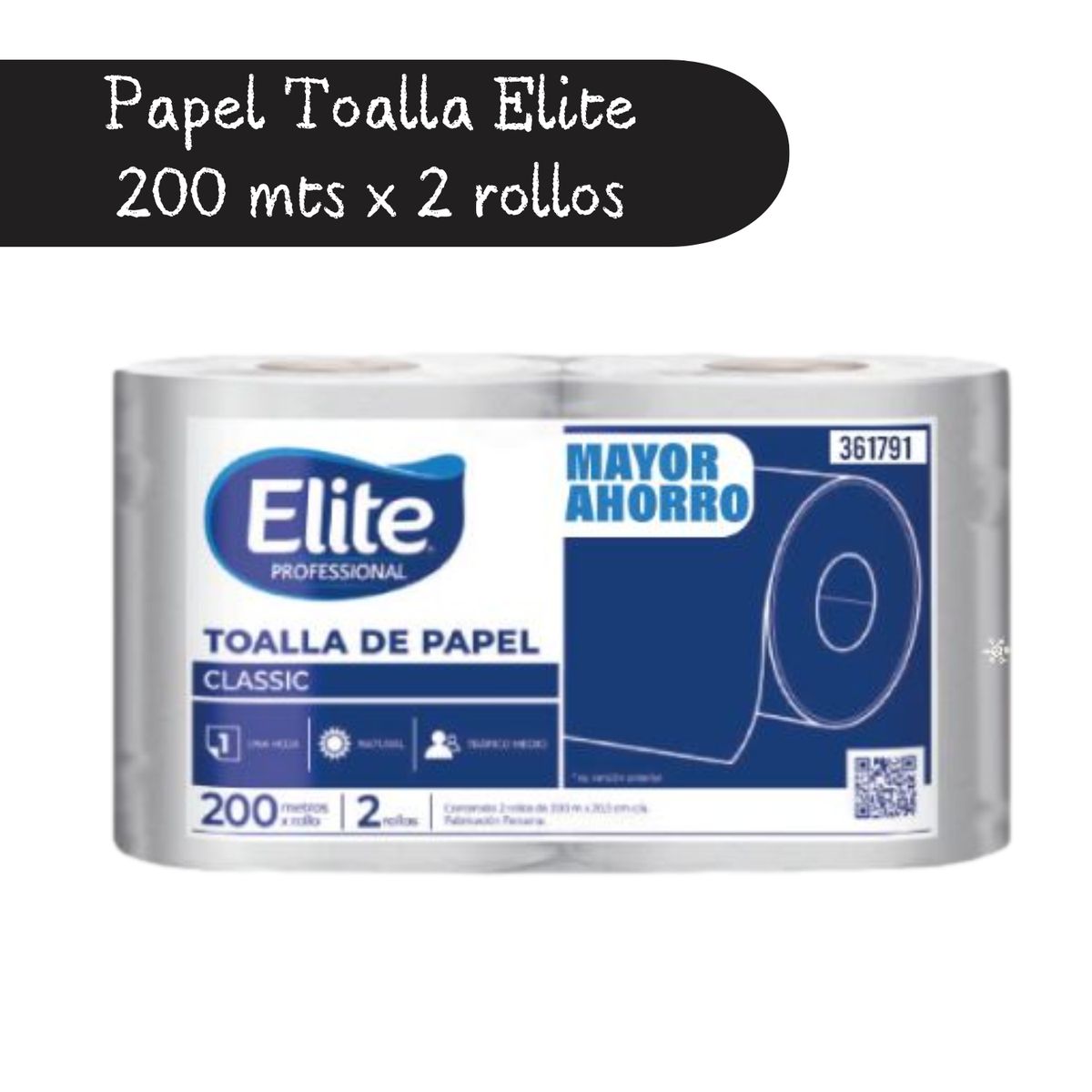 ELITE - PAPEL TOALLA ECOLOGICO ELITE 2 ROLLOS