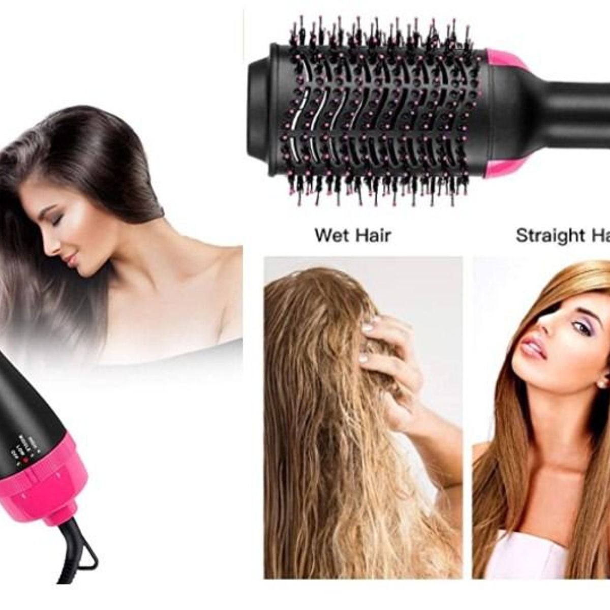 GENERICO - Peine Secador 3 en 1 - Secador de Cabello y Alisa Anti Frizz