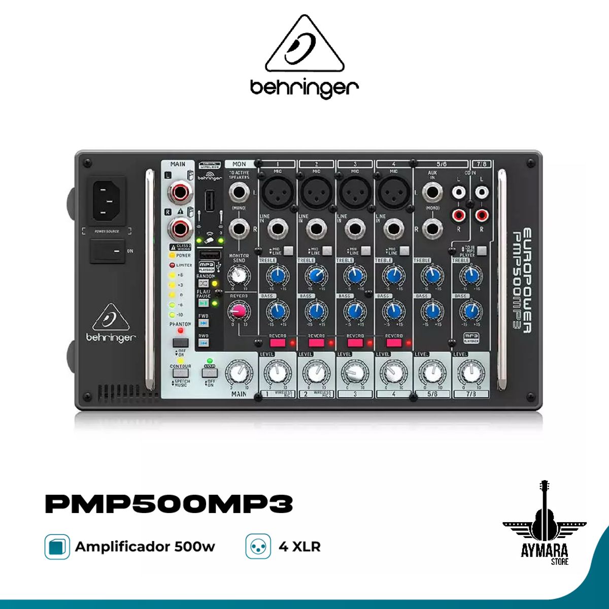 BEHRINGER - BEHRINGER PMP500MP3 CONSOLA COMPACTA AMPLIFICADA DE 500W