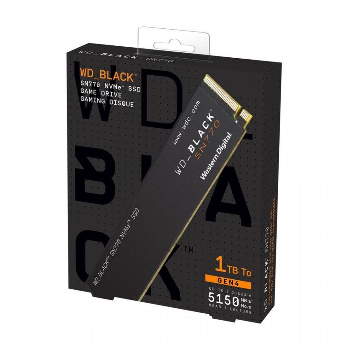 WESTERN DIGITAL - Disco SSD WD Western Digital SN770 Black 1TB M2 NVMe PCIe Gen4