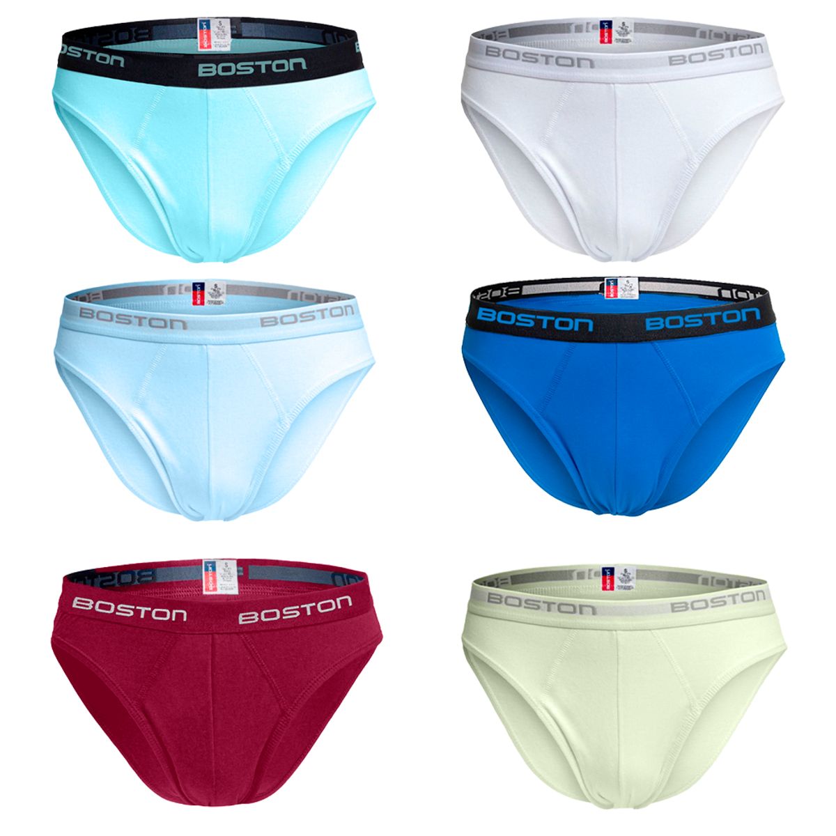 BOSTON - Pack X6 Trusas Boston Hombre Algodón Diseño Deportivo