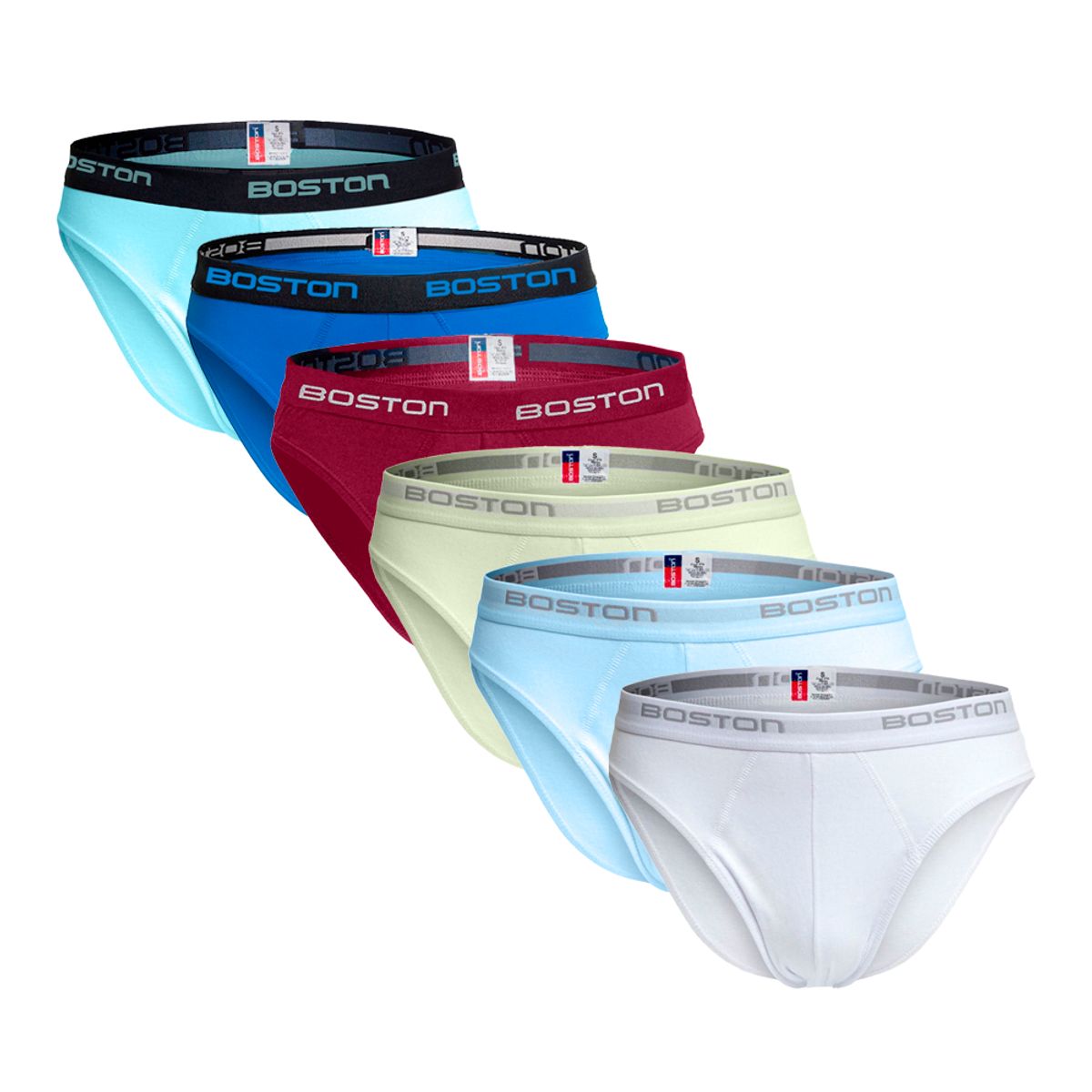 BOSTON - Pack X6 Trusas Boston Hombre Algodón Diseño Deportivo
