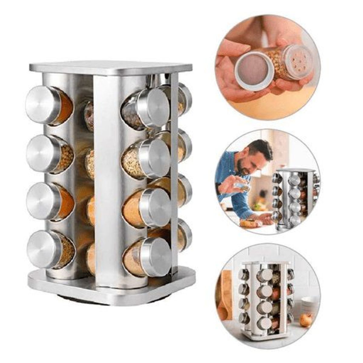 GENERICO - Condimentero de 16 piezas giratorios