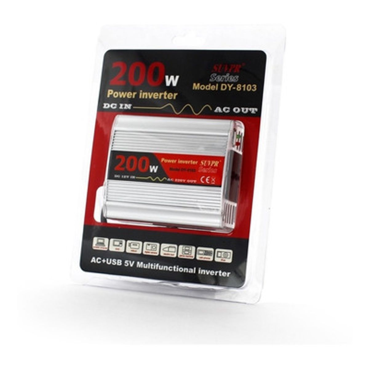 GENERICO - Inversor De Corriente Para Auto 200w de 12v A 220v