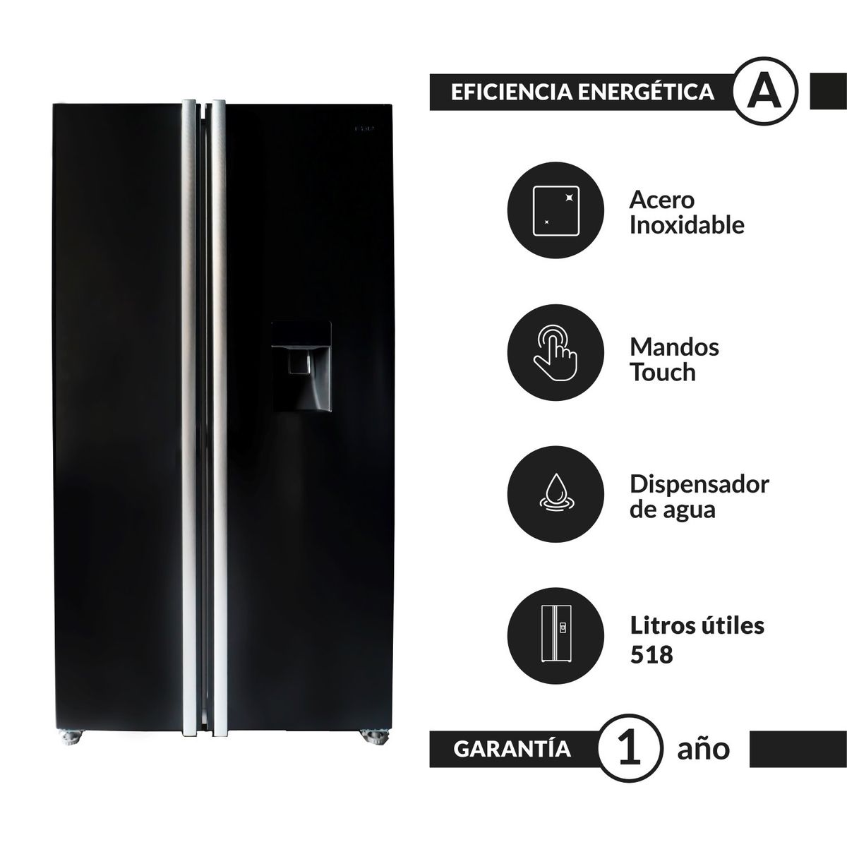 FDV - Refrigerador Deluxe Prestige Black SBS 514 lts FDV