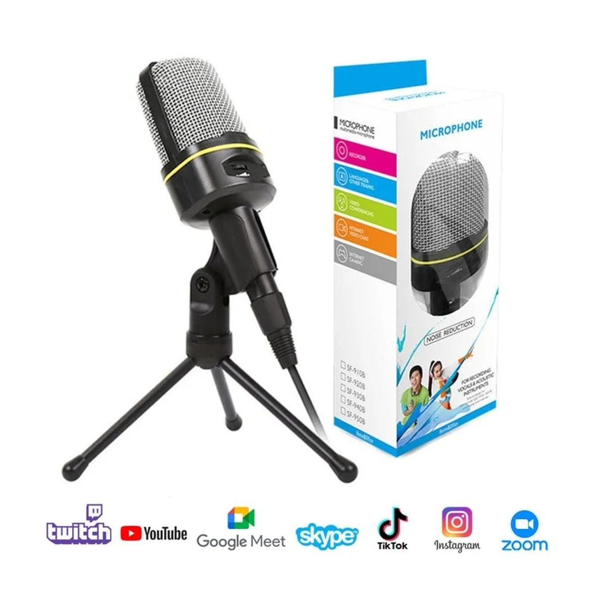 OEM - Micrófono Condensador para Live En Vivo Podcast TikTok Kick SF-920