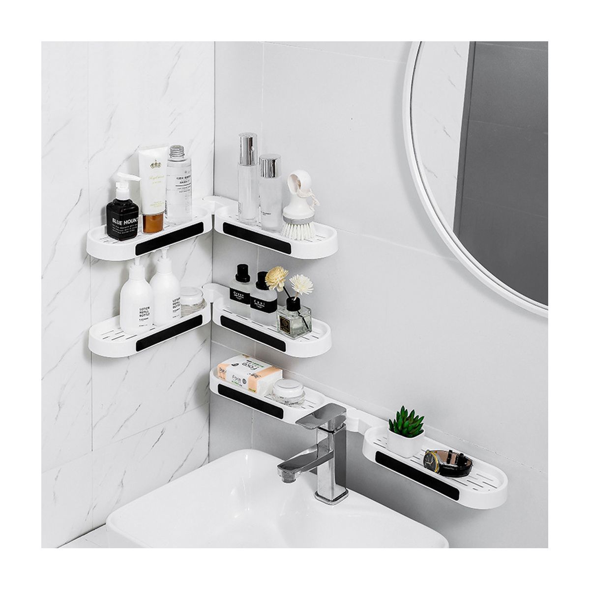 GRETAIL - Organizador Estante Plegable Para Baño Ducha Jabonera Shampoo Cepillos