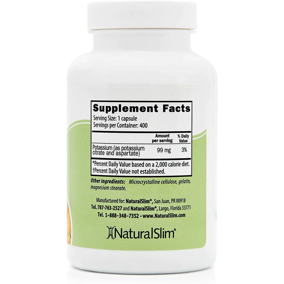 NATURALSLIM - NaturalSlim Kadsorb Citrato de potasio natural 400 cápsulas