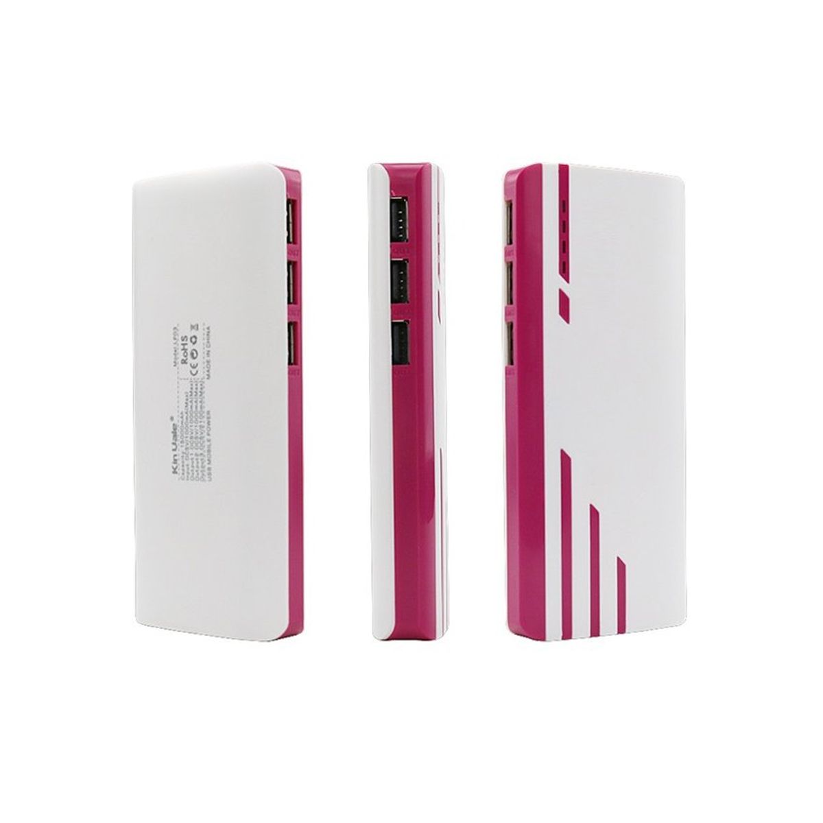 GENERICO - Batería portátil power bank 20000mah + linterna + 3 puertos usb