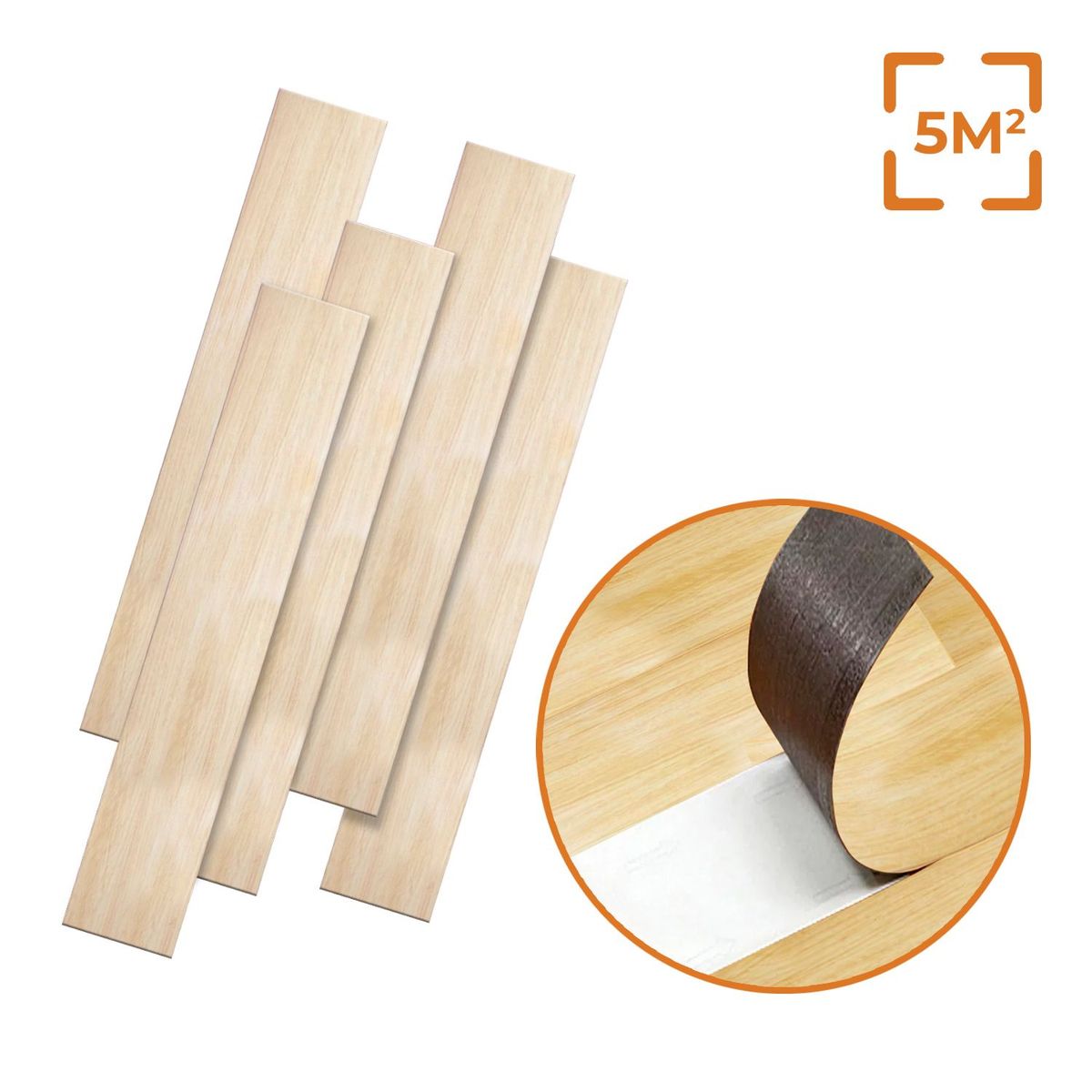 BUYPAL - Piso Adhesivo PVC 5 Metros Cuadrados Madera Texturizada