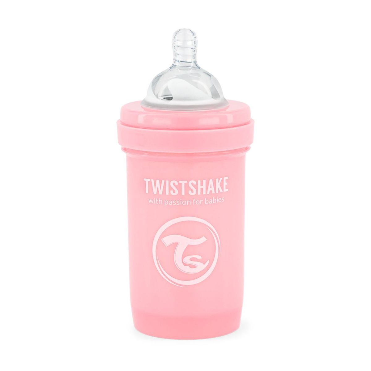 TWISTSHAKE - Biberón Anticólicos Twistshake 6oz-180ml Rosado