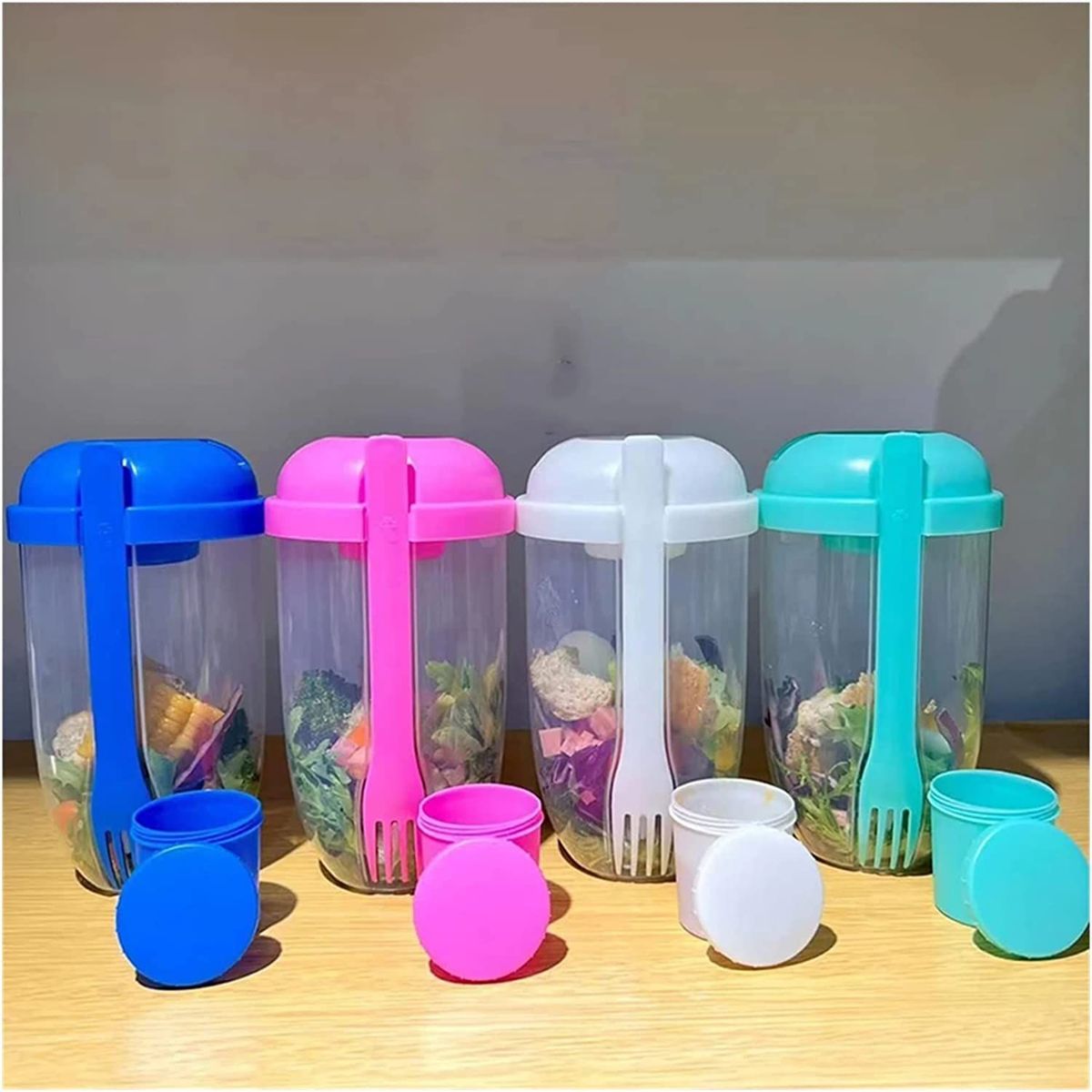 GENERICO - Vaso para Ensalada con  aderezo AZUL