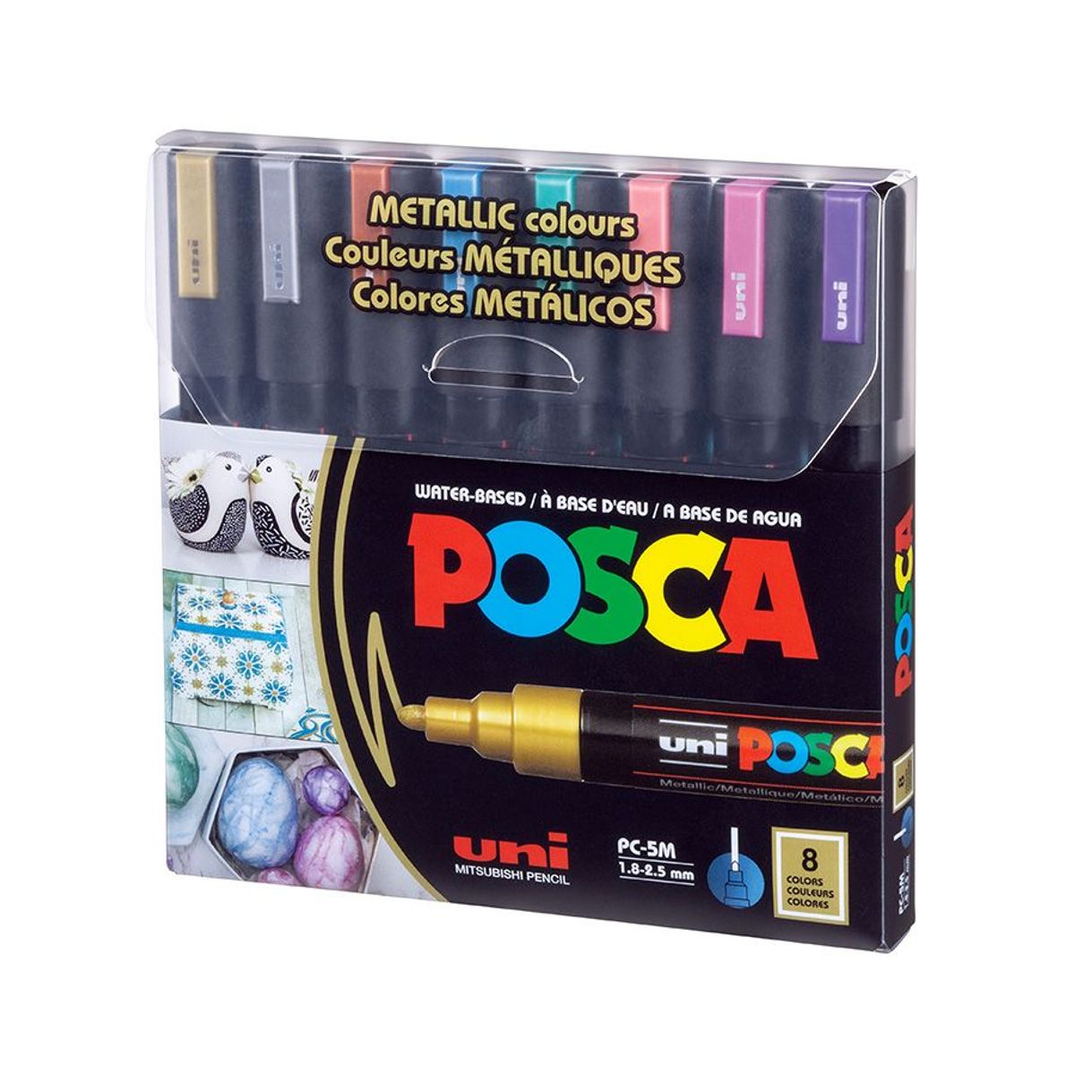 POSCA - POSCA Pack PC-5M 8C Metallic Color Nueva Presentación X8   