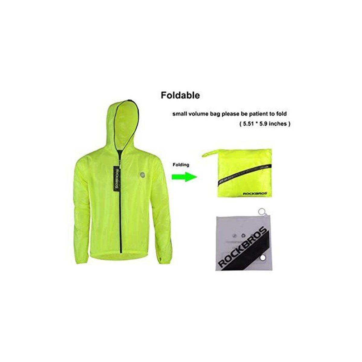 ROCKBROS - Casaca Cortaviento Ciclismo Impermeable Ypy002g Talla XL