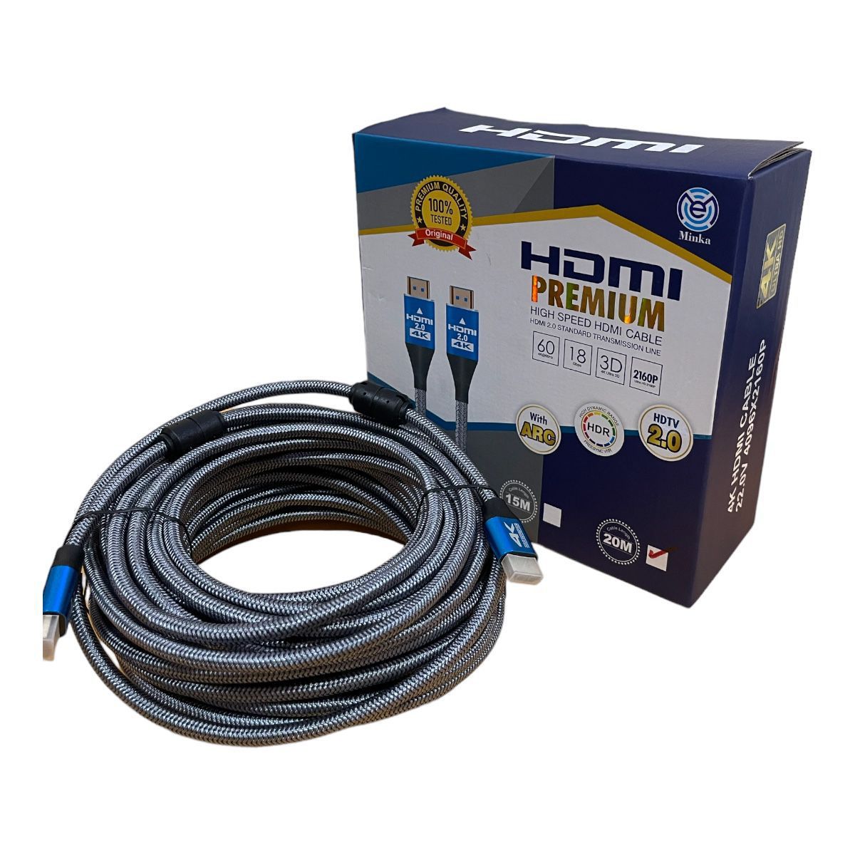 GENERICO - Cable Hdmi V2.0 20 Metros  4k Ultra Hd  60hz 2160p