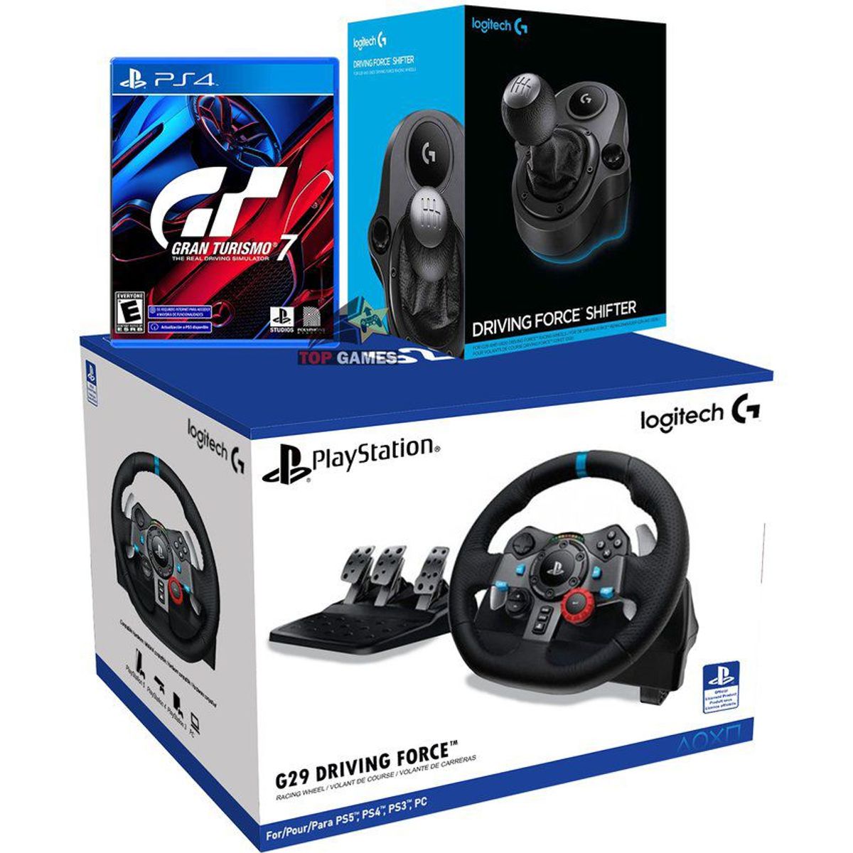 LOGITECH - Timon logitech g29 + palanca de cambio + gran turismo 7 ps4