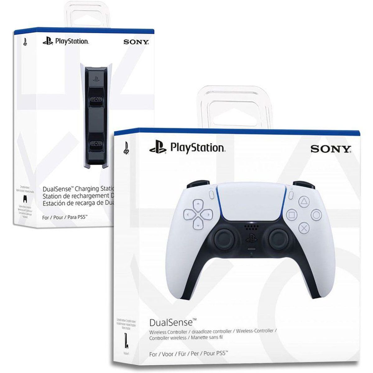 SONY - Mando ps5 dualsense blanco + estacion de carga