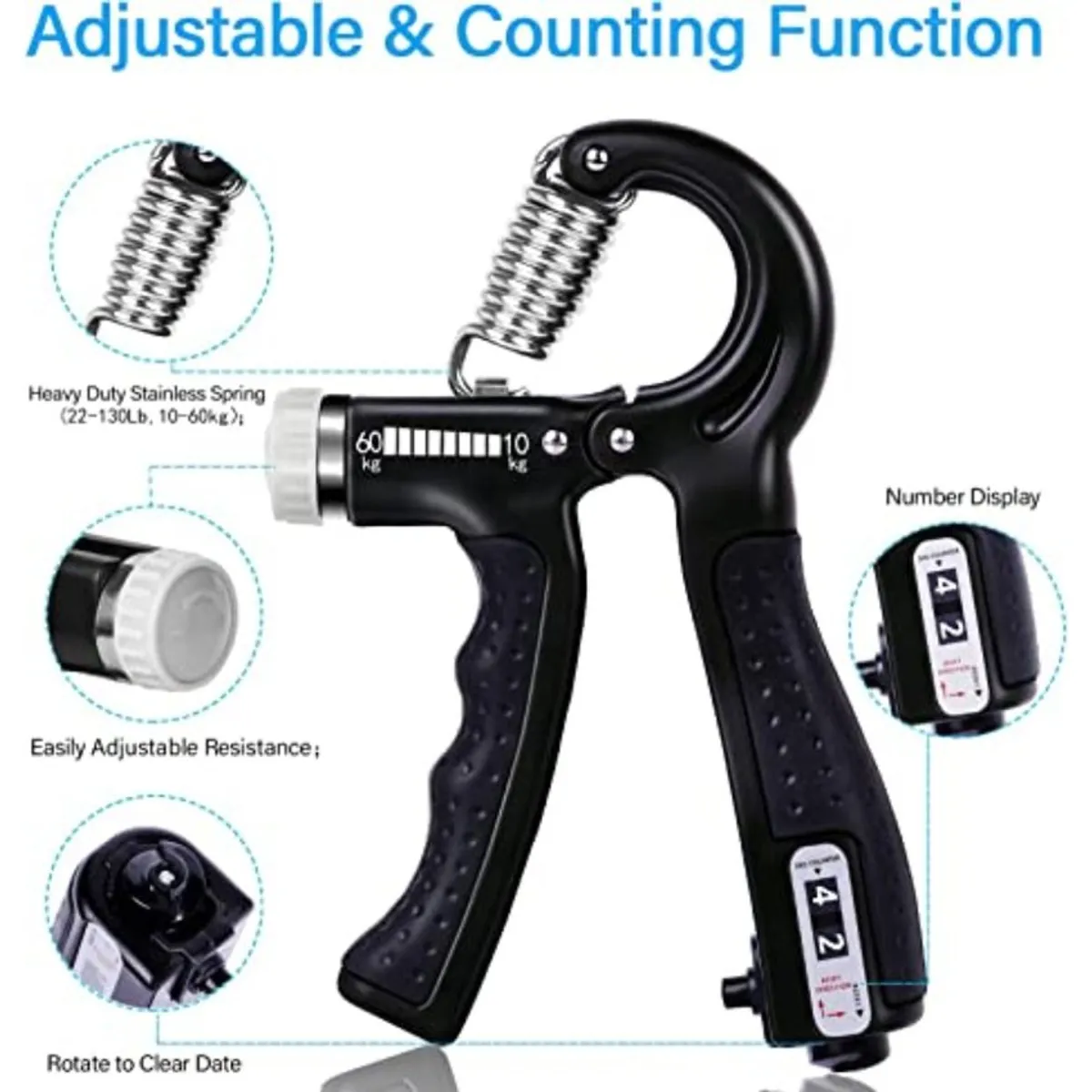 GENERICO - Set hand grip de 5 piezas fortalecimento de agarre de mano